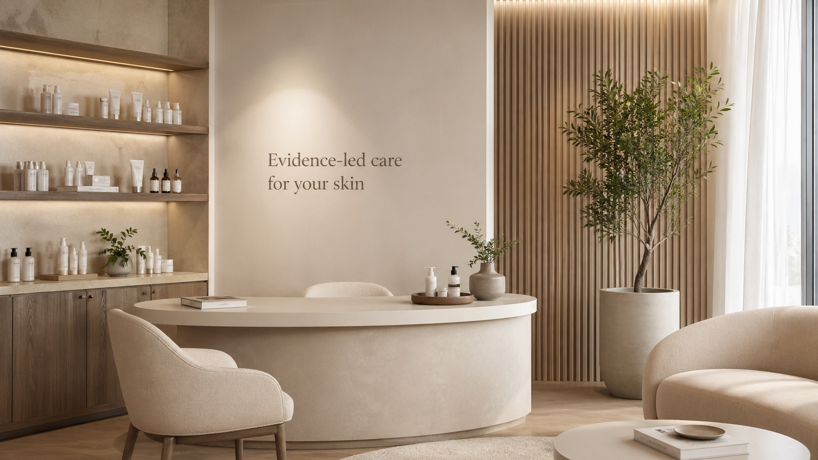Modern skincare consultation setting